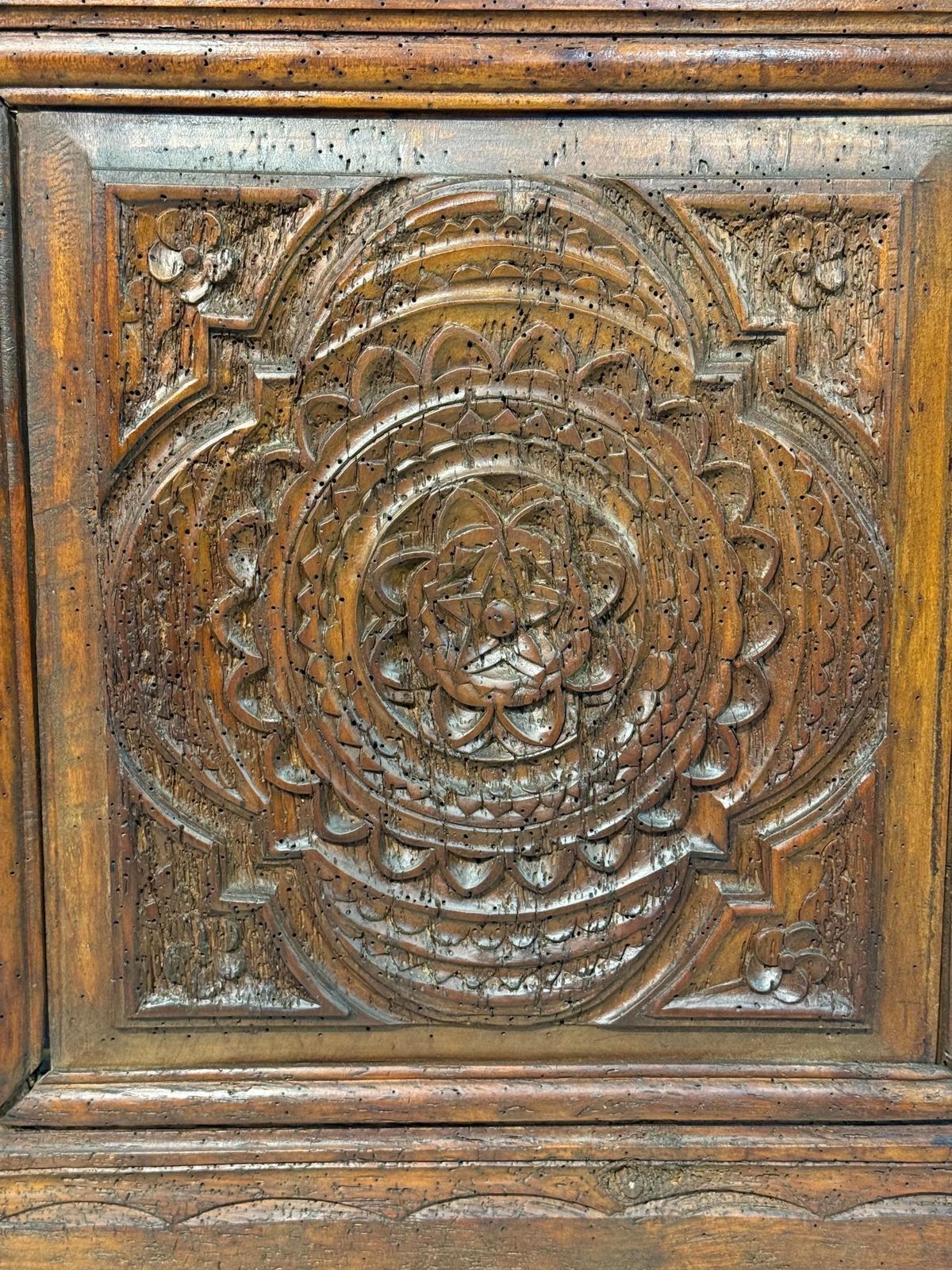 Furniture Spanish Renaissance Carved Oak Coffer, Circa 1600 photo
