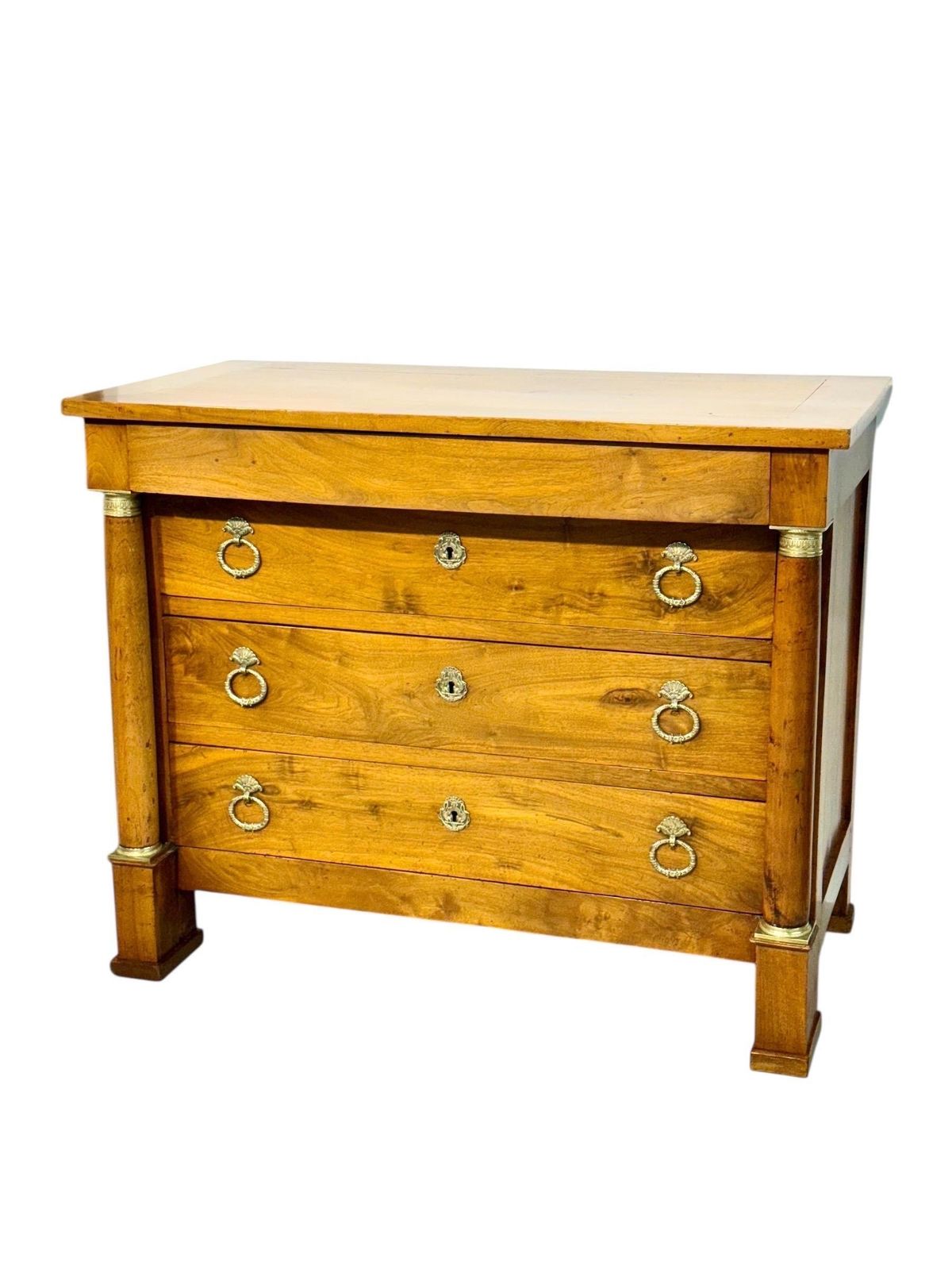 French Empire Walnut Commode With Bronze Mounts, Early 19th Century photo for sale