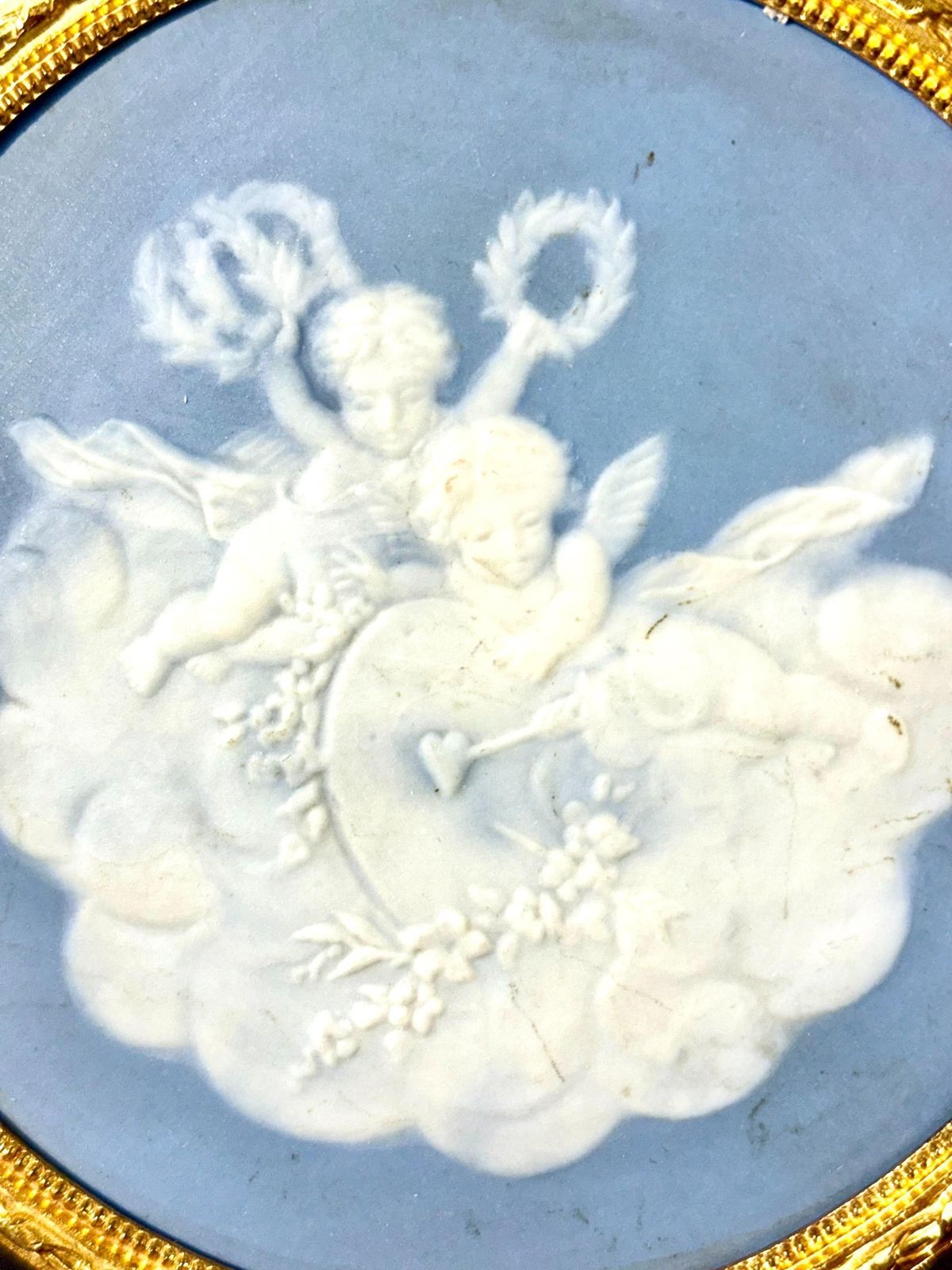 Pair Of Limoges Ceramic Plaques With Cherubs, C.1880 photo furniture