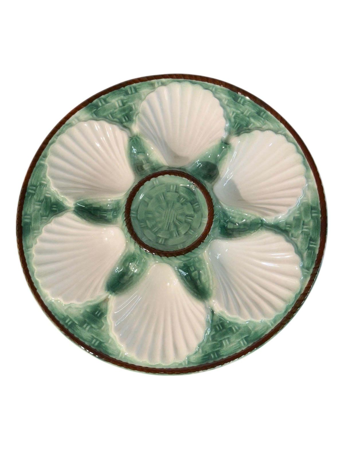 photo for sale Majolica Oyster Plate Set In The Longchamp Style