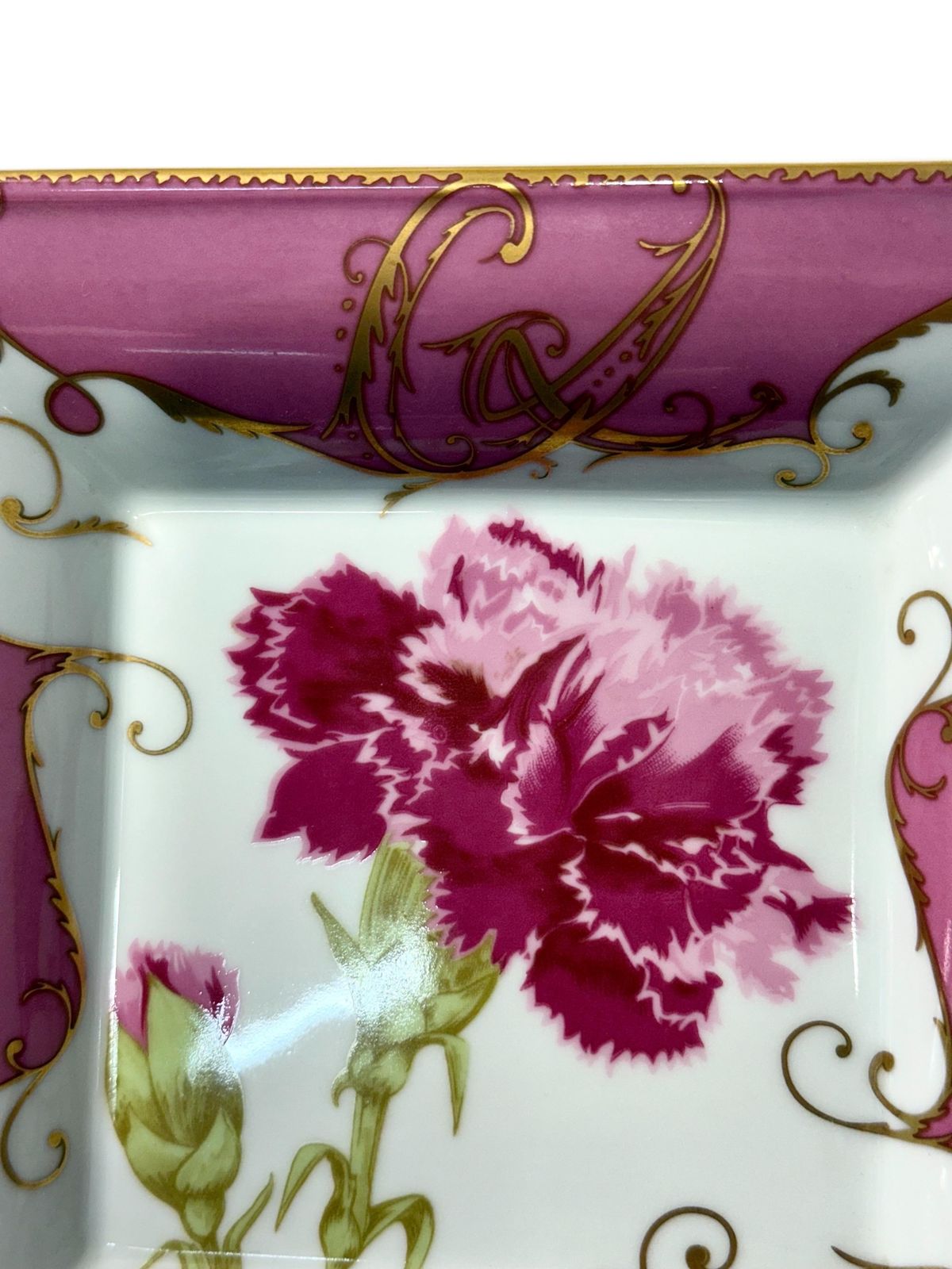 Pink And Gold Porcelain Trinket Dish By Christian Lacroix photo vintage