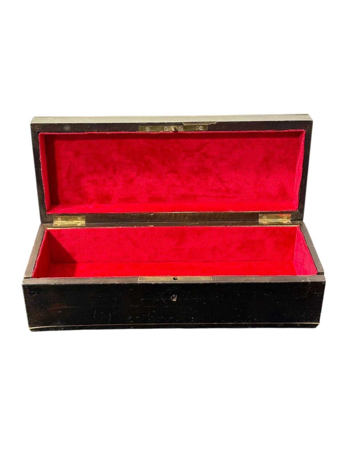 French Napoléon III Black Lacquer Box With Boulle Style Cartouche photo furniture