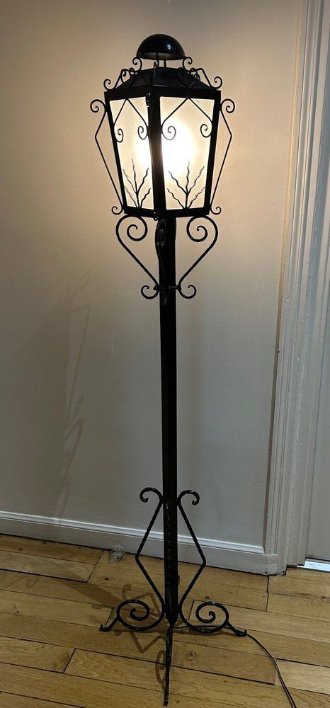 Reverberal Wrought Iron Floor Lamp, 1950s photo vinterior