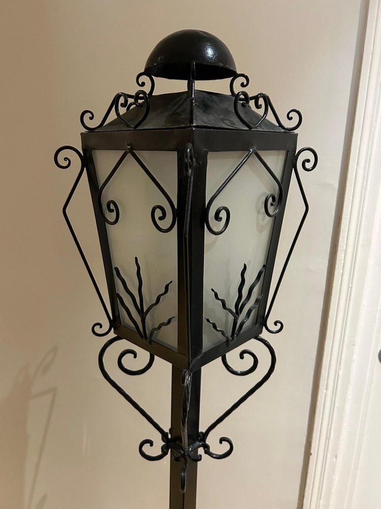 Reverberal Wrought Iron Floor Lamp, 1950s photo vintage