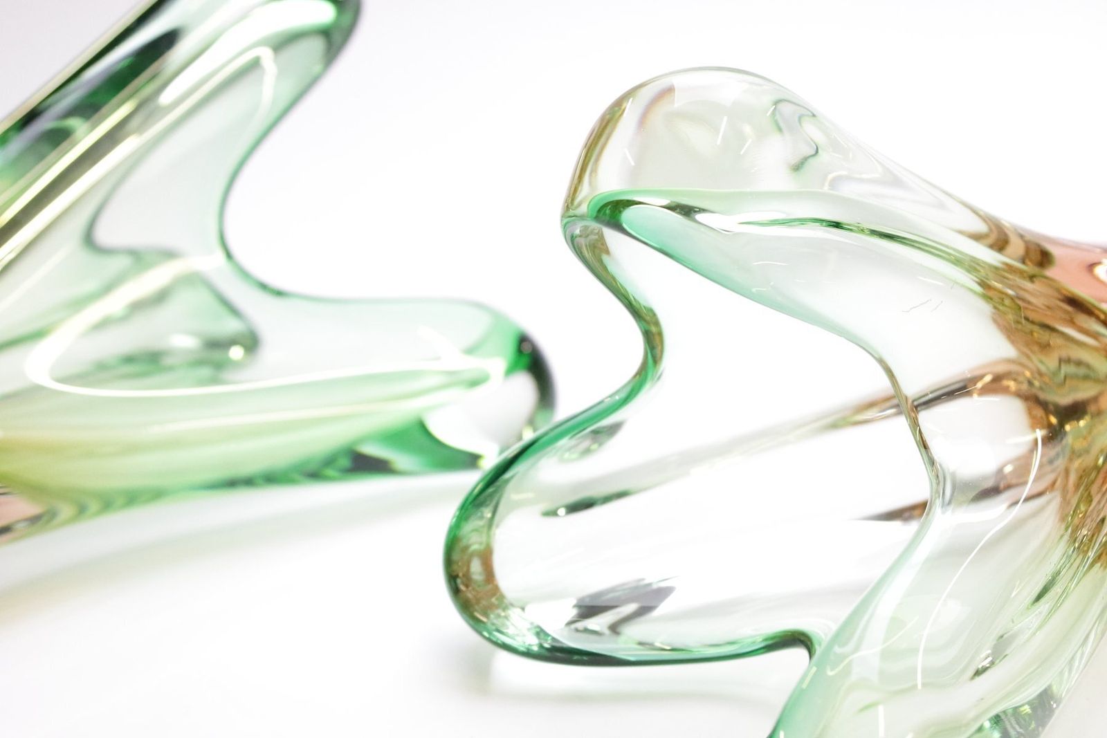 Glass Vase And Bowl By Josef Hospodka For Sklarny Chribska, Czech, 1960s, Set Of 3 photo buy