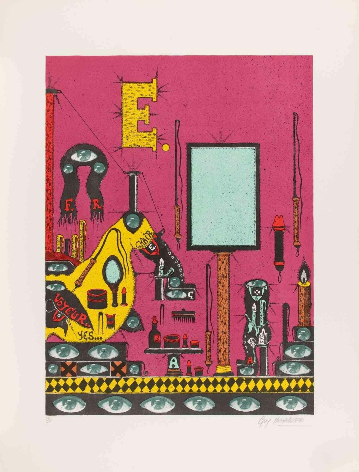 Guy Harloffuntitled (“E. / Chair”)   Screenprint By Guy Harloff   1970s1970s