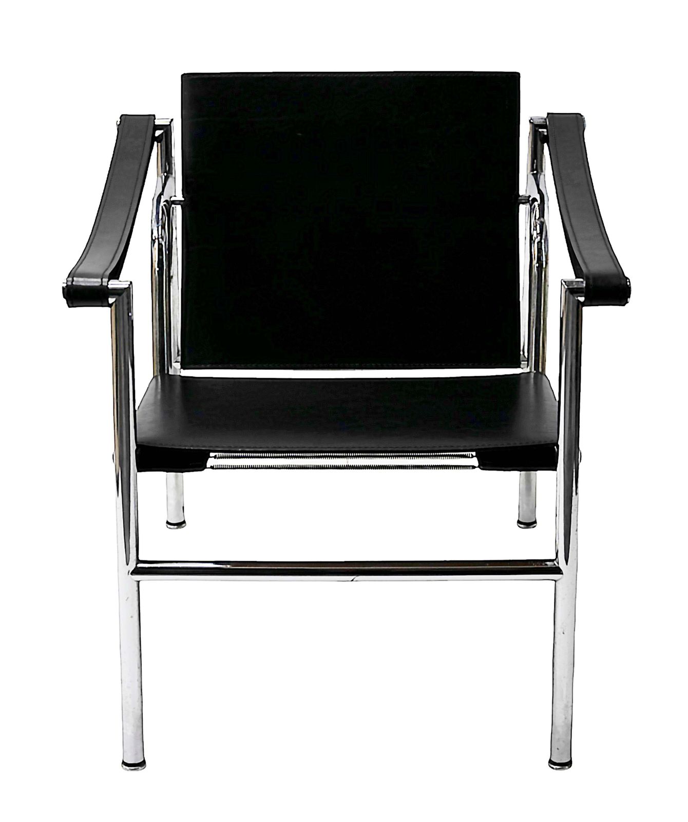 Black Leather Le Corbusier Chair Lc1  By Cassina photo furniture