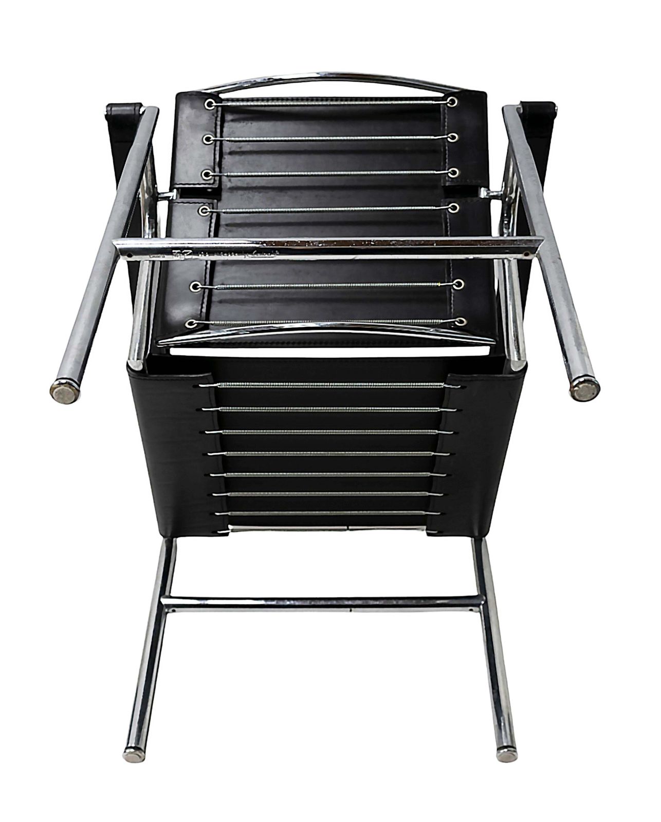 Black Leather Le Corbusier Chair Lc1  By Cassina photo vinterior