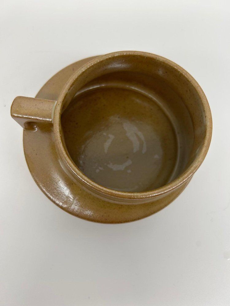 Stoneware Cups And Sugar Bowl, 1970s, Set Of 7 photo buy