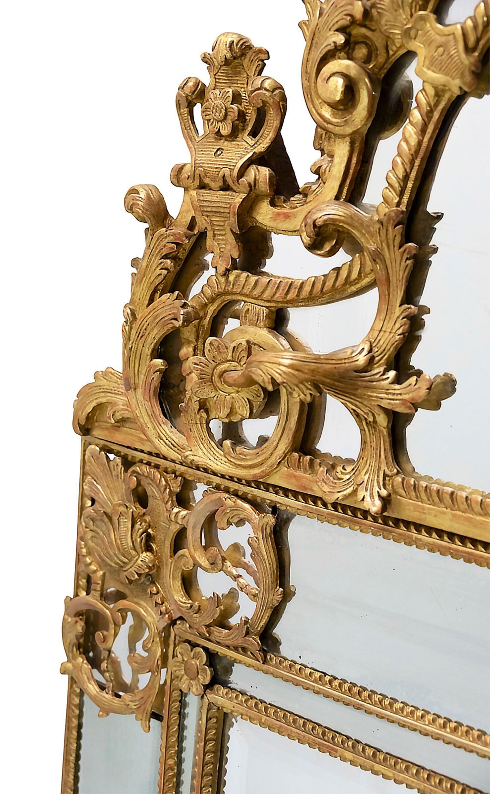 French Carved Giltwood Wall Mirror, 18th Century Régence Period photo buy