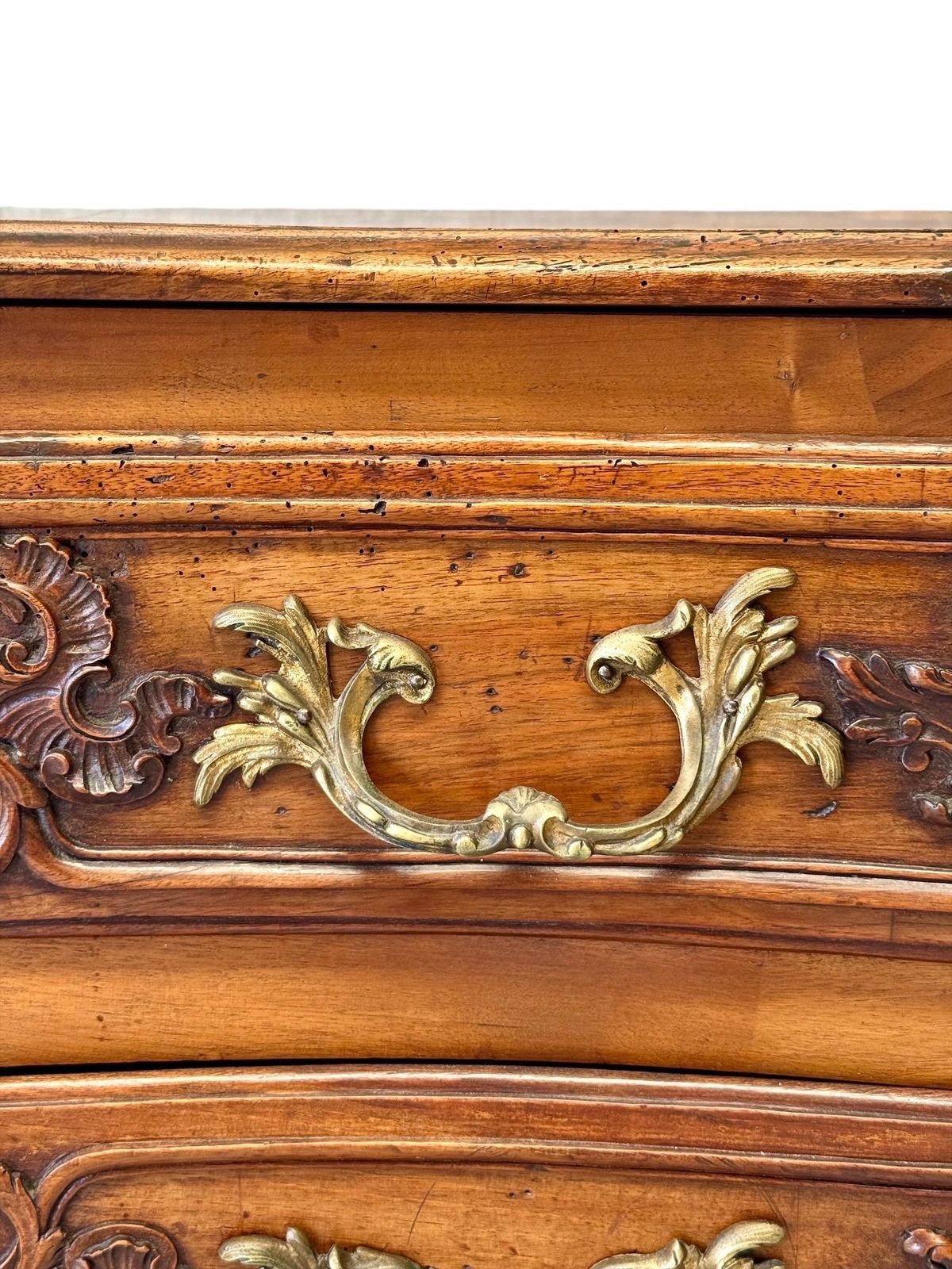 18th Century French Louis XV Walnut Commode With Ornate Carvings photo furniture