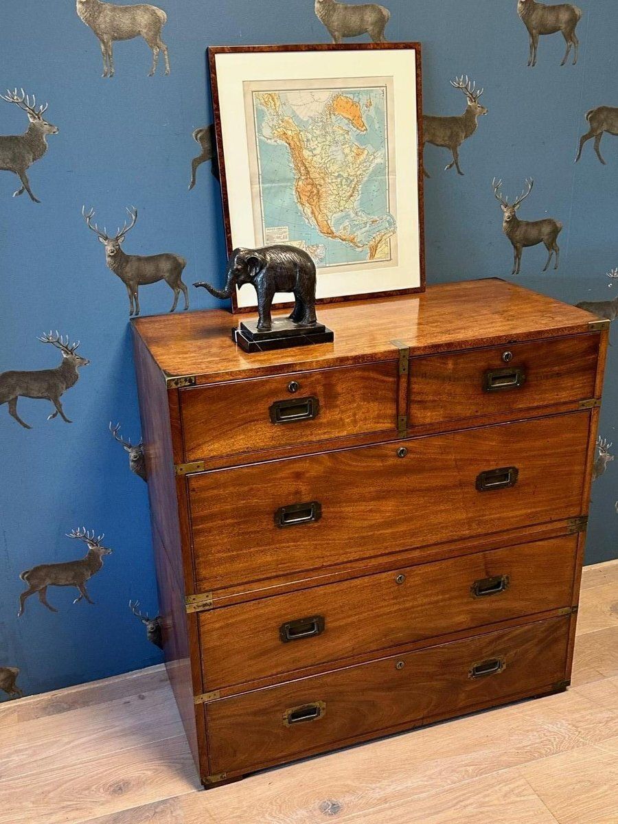 Antique Campaign Chest Of Drawers photo 3926.0