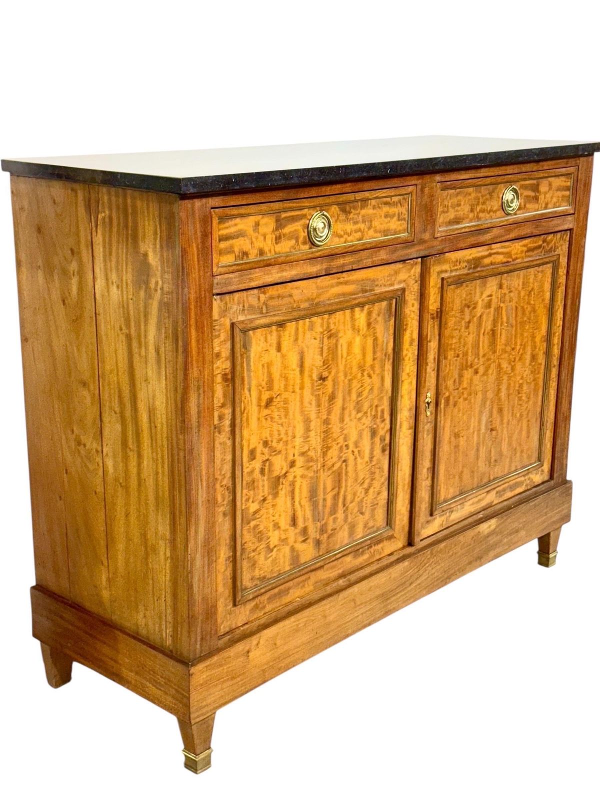 19th Century French Buffet In Burr Elm With Black Marble Top photo Furniture