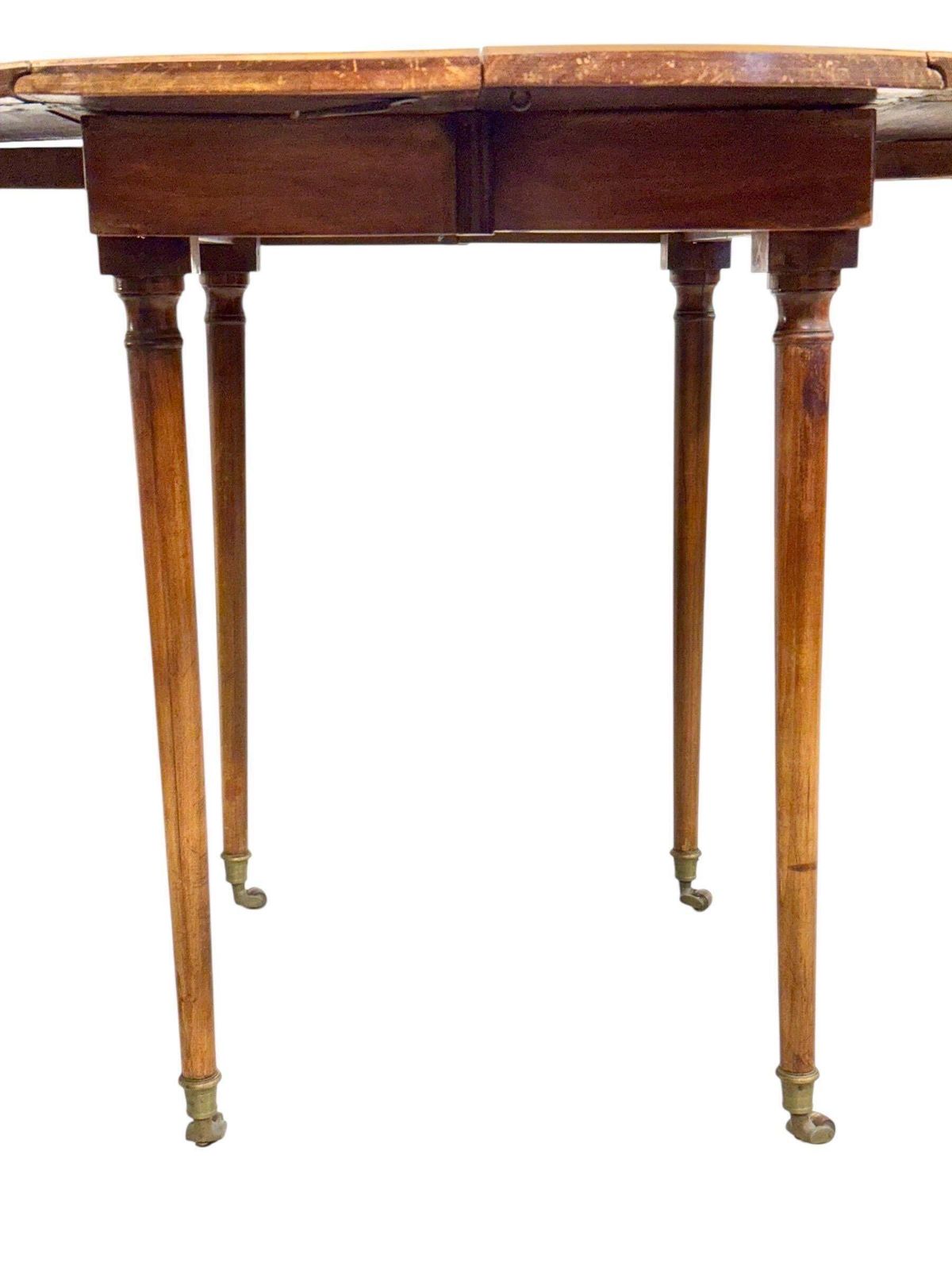 Early 19th Century French Cherrywood Drop Leaf Table On Gilt Bronze Casters photo vinterior
