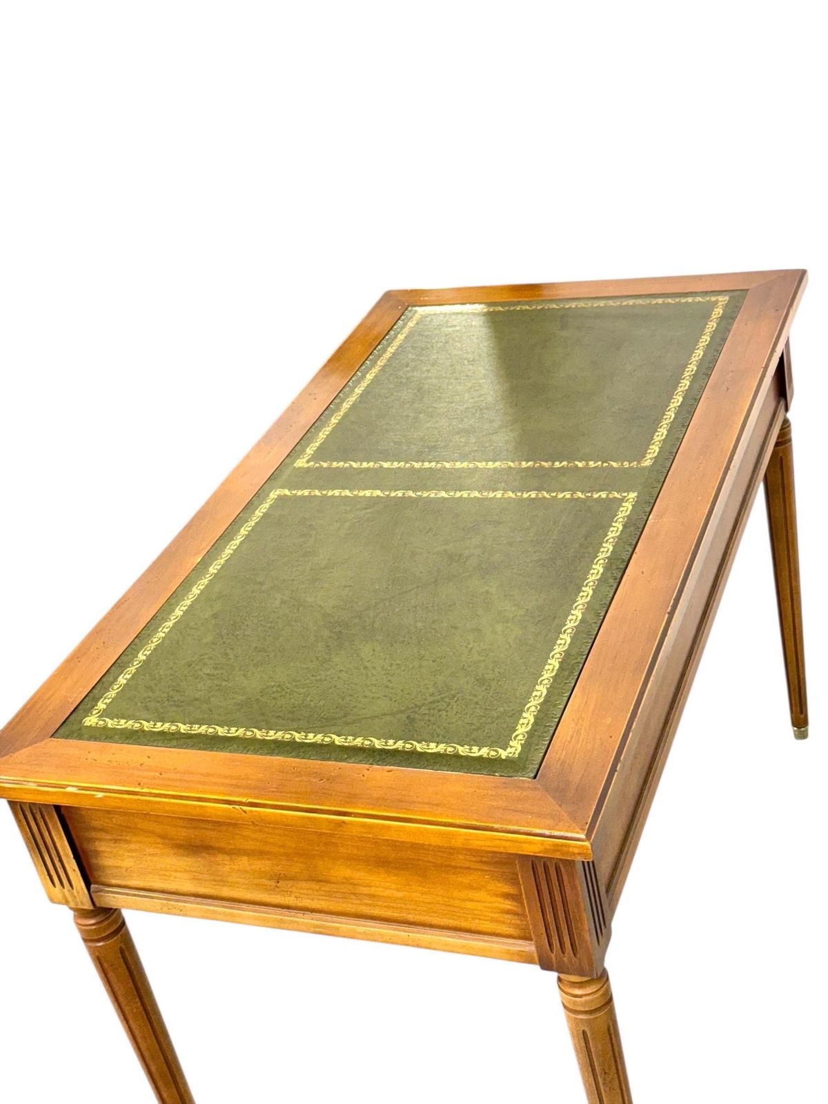 Louis XVI Style Writing Desk With Green Leather Top, Circa 1950s photo vintage