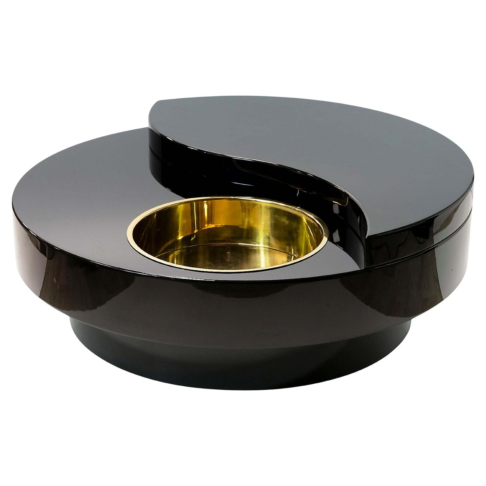 Italian Mid Century Yin Yang Coffee Cocktail Table, Willy Rizzo, Circa 1970