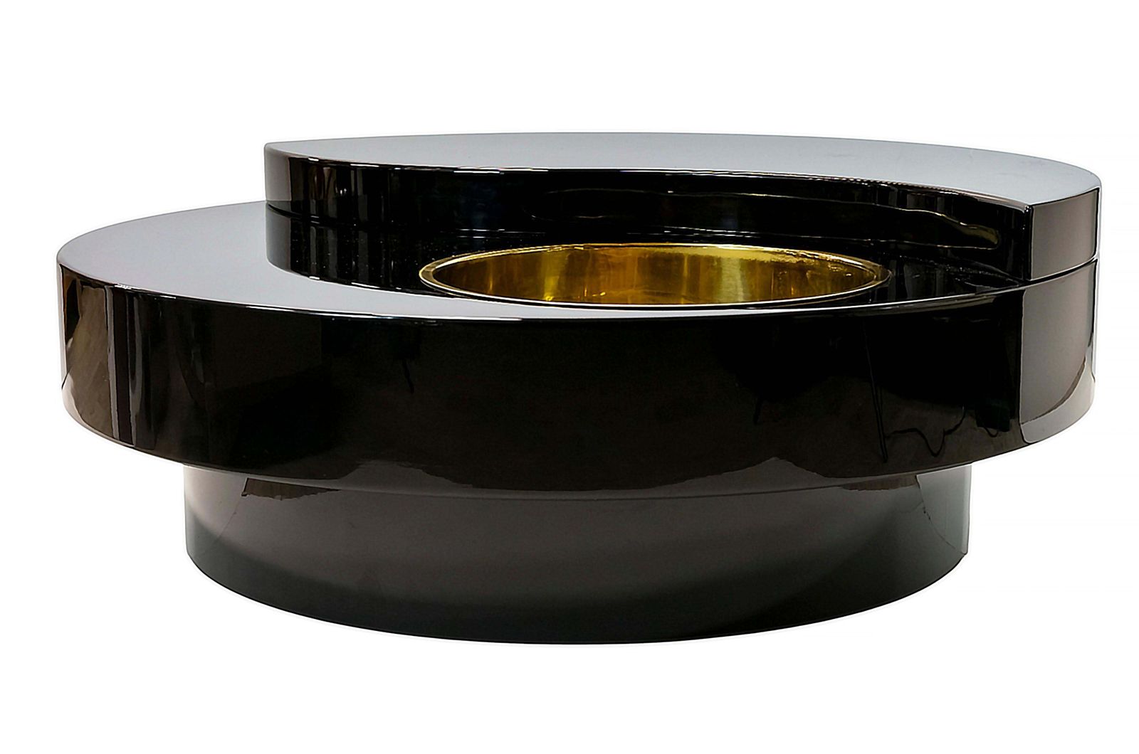 photo furniture Italian Mid Century Yin Yang Coffee Cocktail Table, Willy Rizzo, Circa 1970