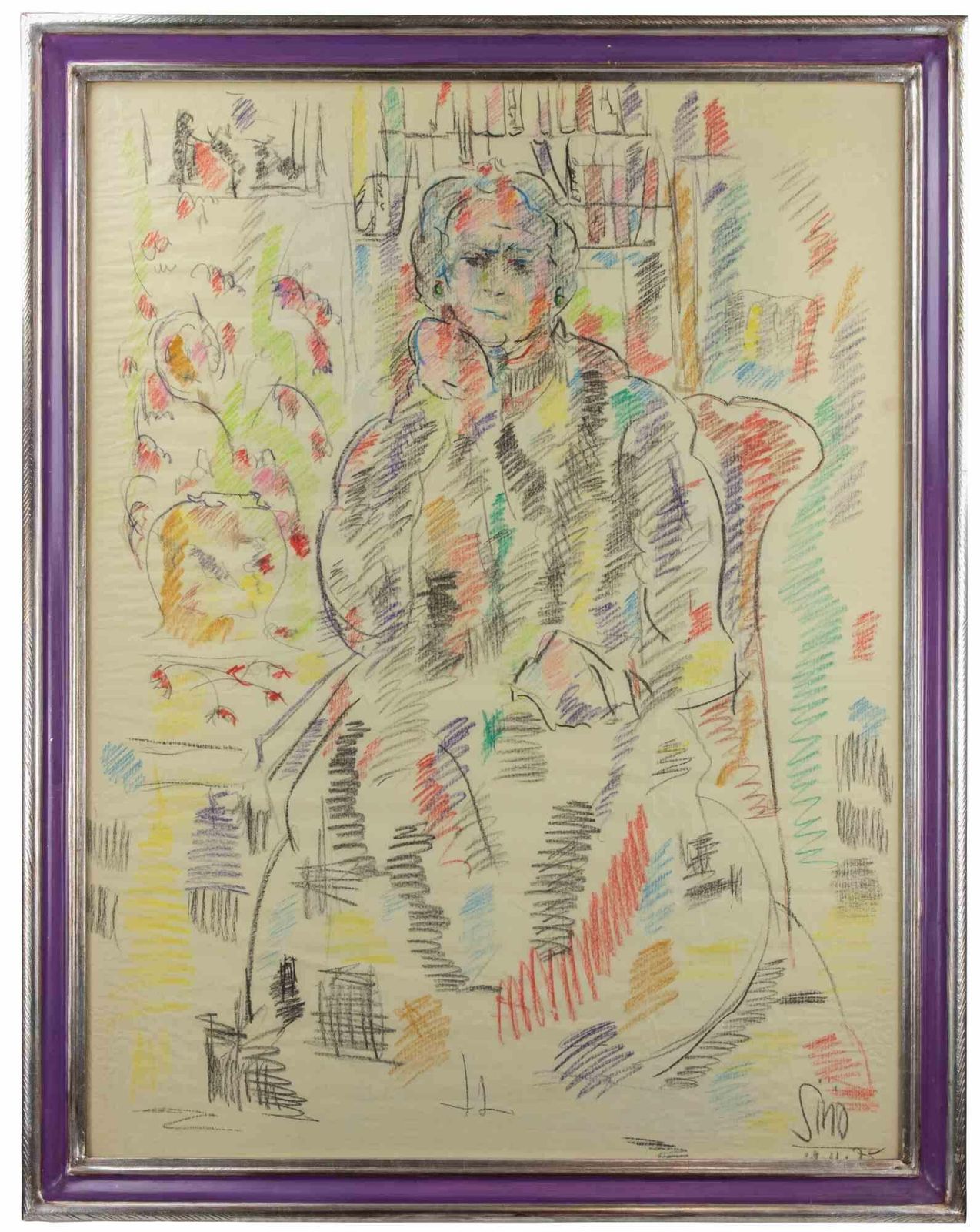 Sirio Pellegriniportrait   Pastel Drawing By Sirio Pellegrini   19691969