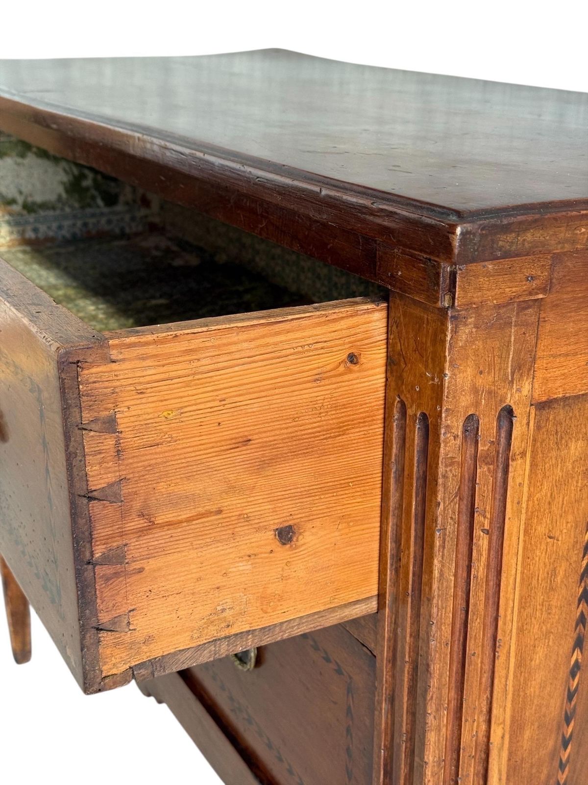 Louis XVI Period Marquetry Inlaid Cherrywood Commode, Late 18th Century photo 2948.0