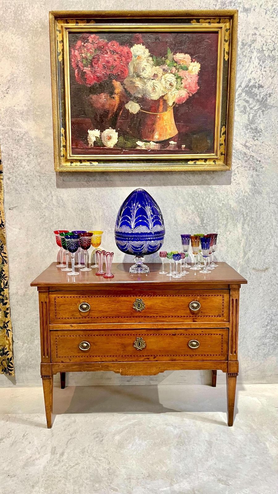 photo furniture Louis XVI Period Marquetry Inlaid Cherrywood Commode, Late 18th Century
