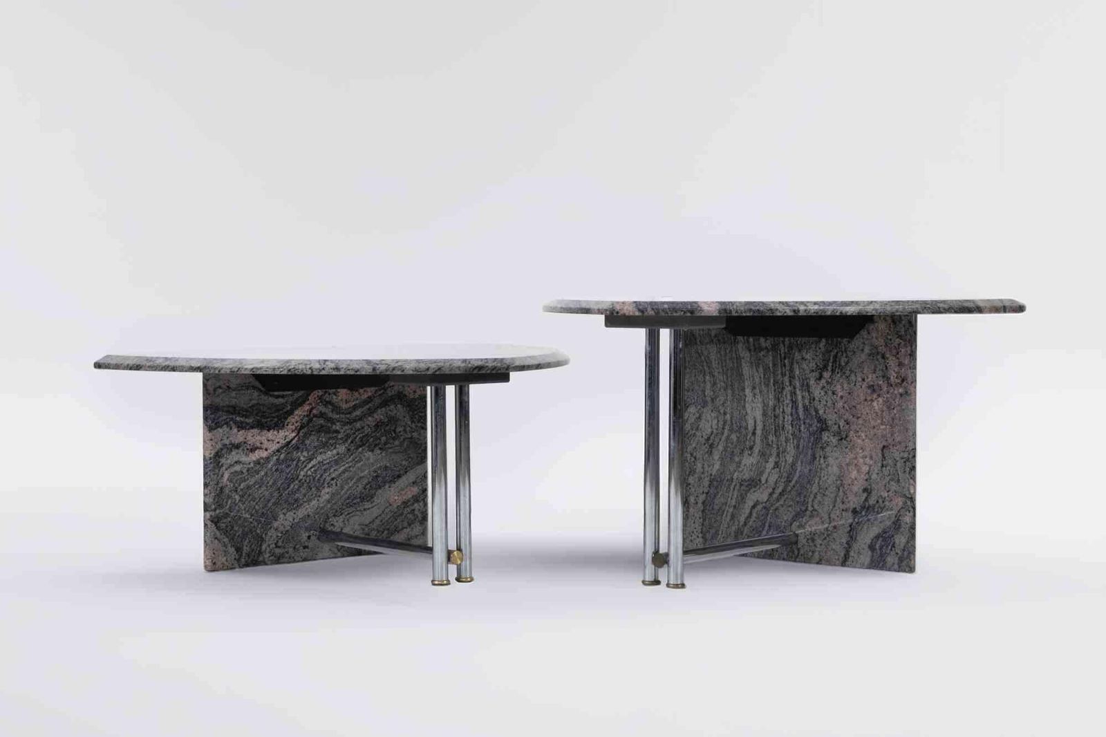 Pair Of Vintage Granite Coffee Tables, 1980s photo vinterior