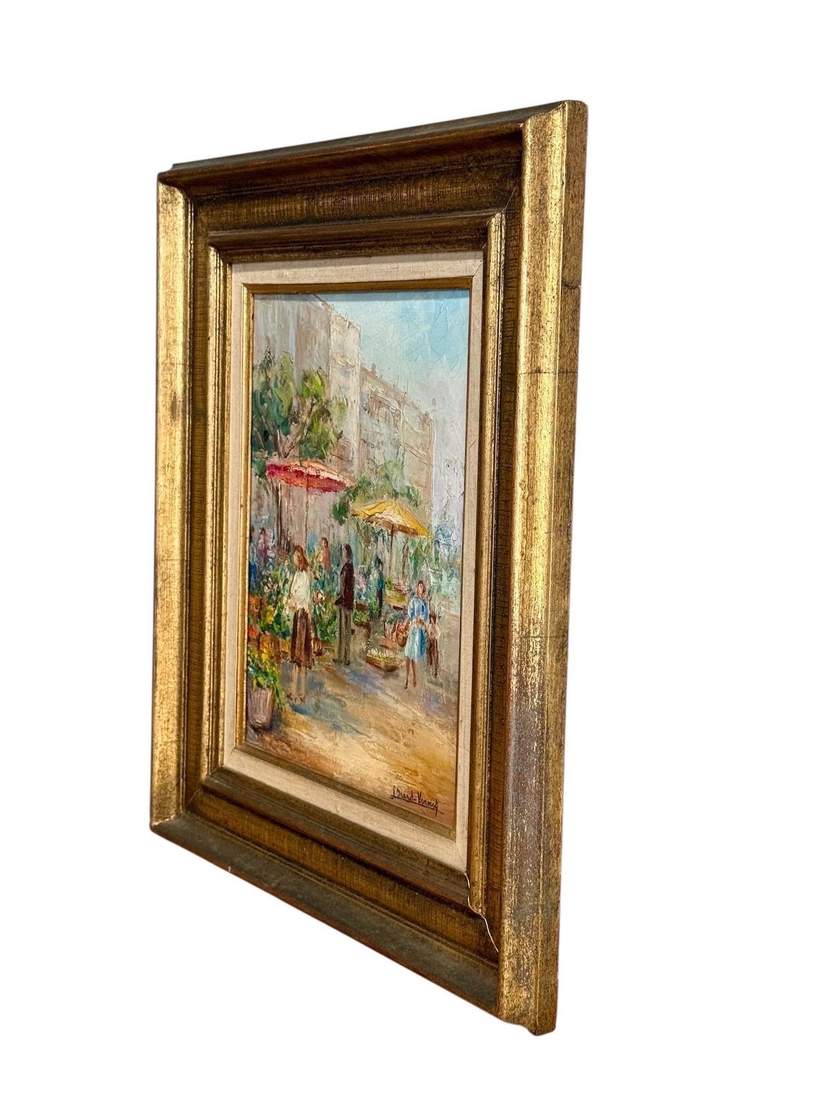 Oil On Canvas 'French Market Scene' By L. David Vernay photo for sale