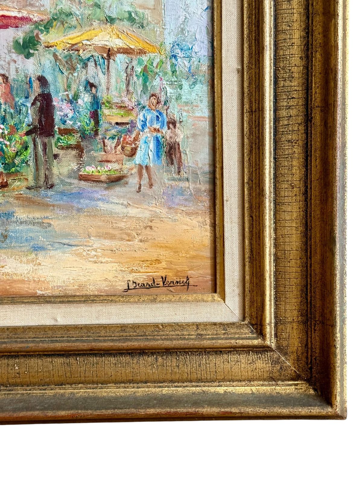 photo for sale Oil On Canvas 'French Market Scene' By L. David Vernay