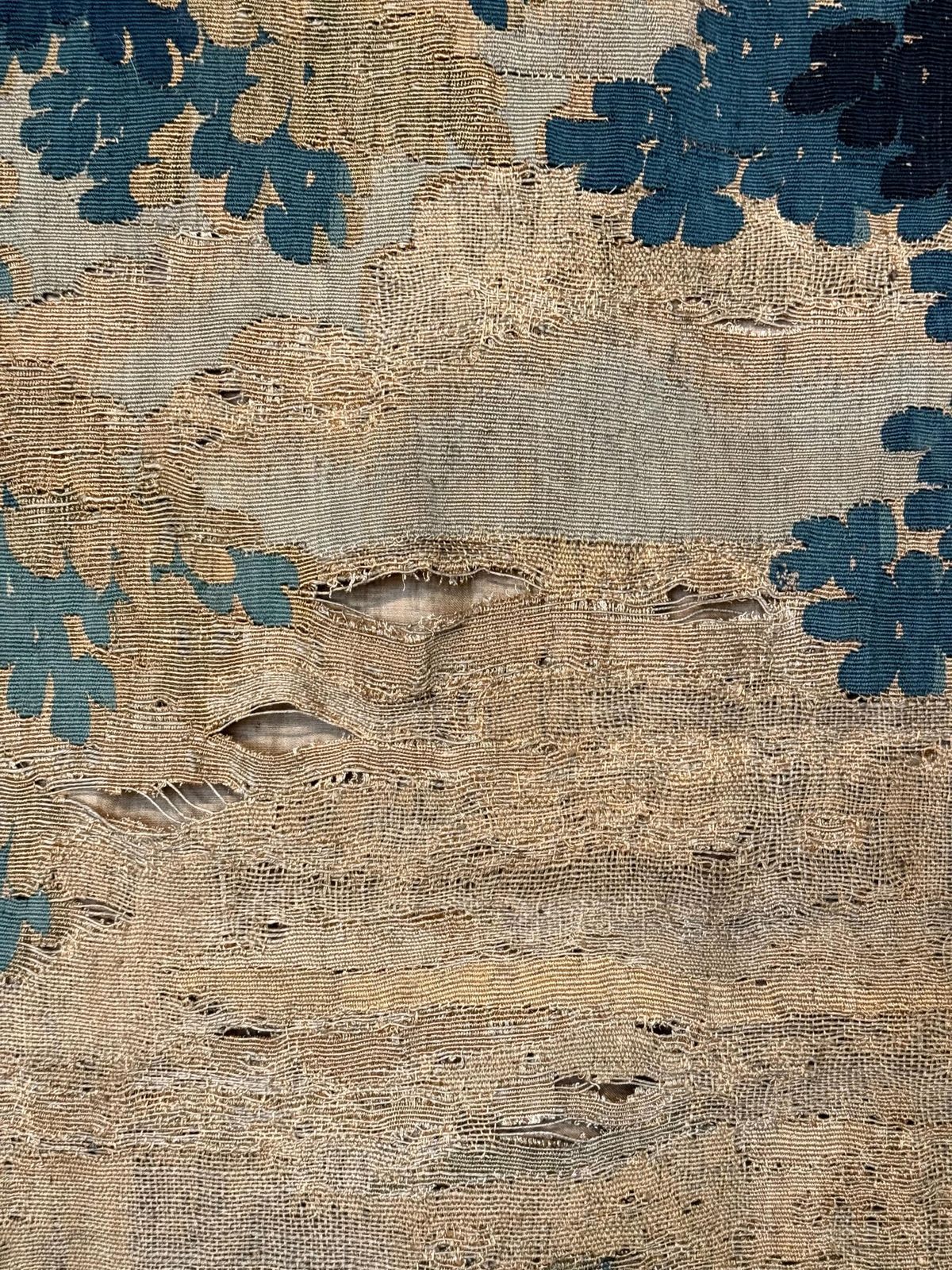 photo furniture Large 18th Century Verdure Tapestry With Pastoral Scene And Wolf Attack