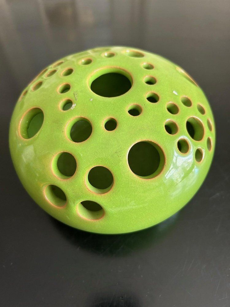 Green Enamelled Terracotta Vase From Paul Badié photo for sale