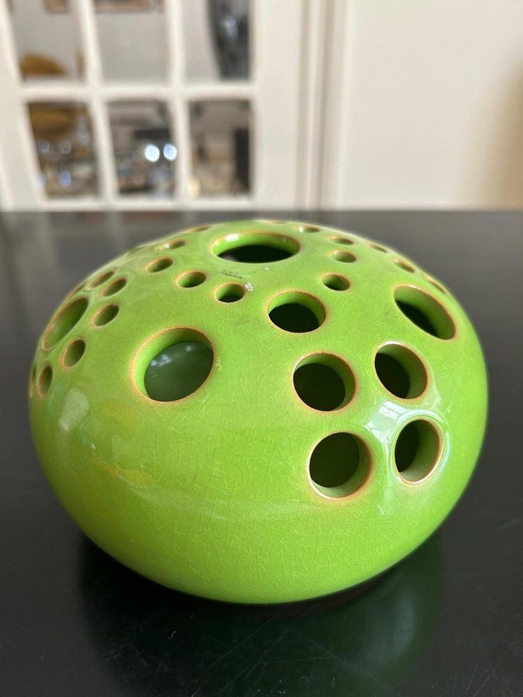 Green Enamelled Terracotta Vase From Paul Badié photo Home Decor