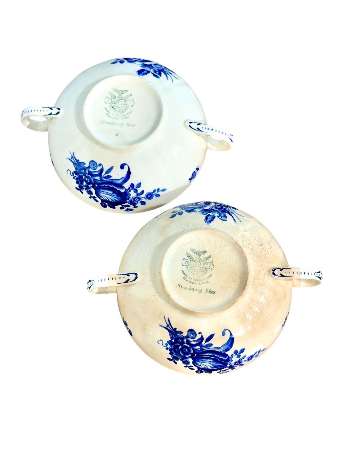 Villeroy & Boch Blue And White Faience Dinnerware Service, 29 Pieces photo vintage