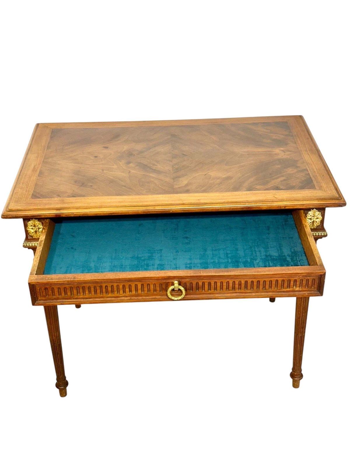 photo vintage Louis XVI Style Writing Table With Gilt Bronze Mounts, 19th Century