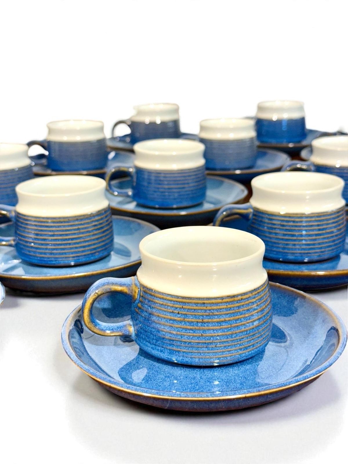 Denby England, Blue And White Coffee Set, Mid 20th Century photo 925.0