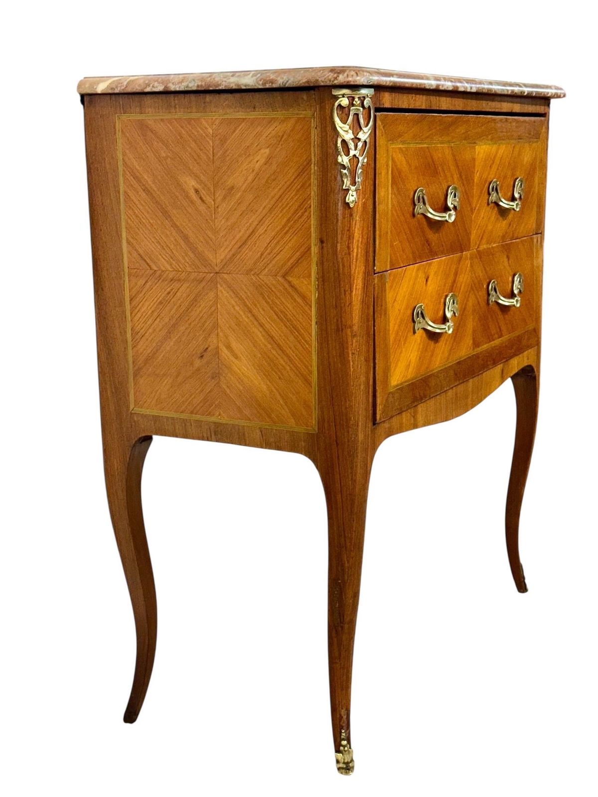 French Louis XV Transition Marble Top Commode Sauteuse, Late 18th Century photo 2999.0