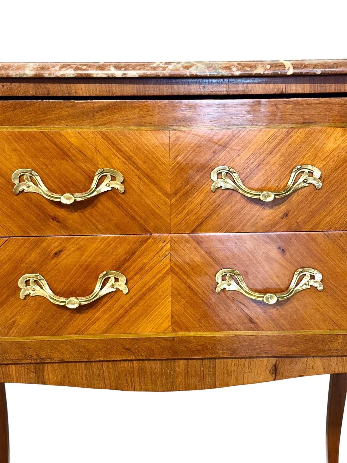 photo vinterior French Louis XV Transition Marble Top Commode Sauteuse, Late 18th Century