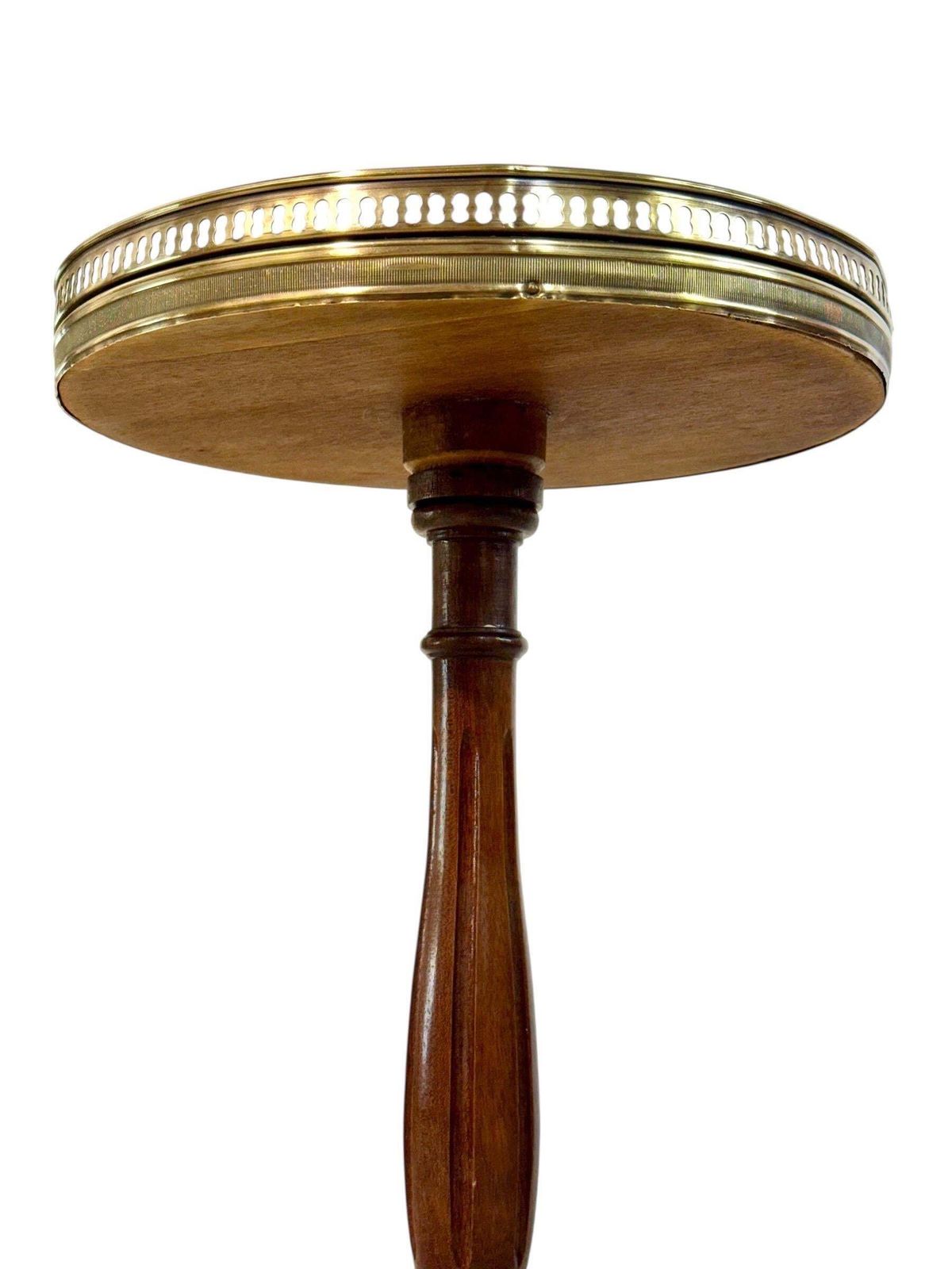 photo vinterior Petite French Gueridon With Marble Top And Brass Gallery, 19th Century