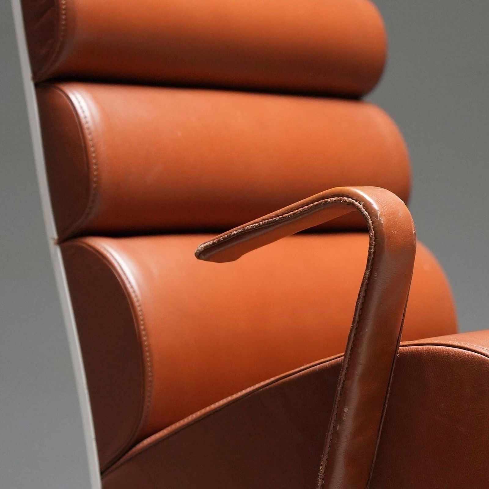 Set Of 4 Armchairs In Metal And Faux Leather, France, 1970s photo vinterior