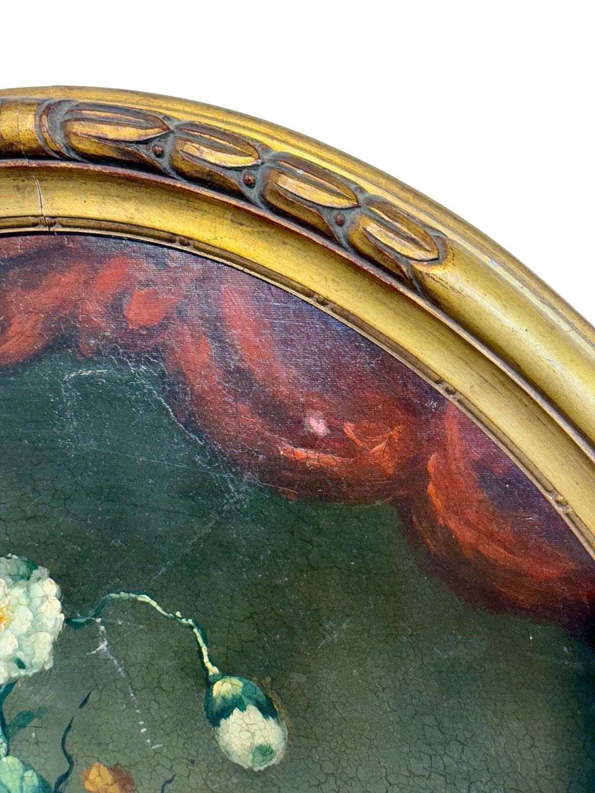Floral Still Life With Parrot, Oval Oil On Panel, Signed, Late 19th C. photo 2261.0