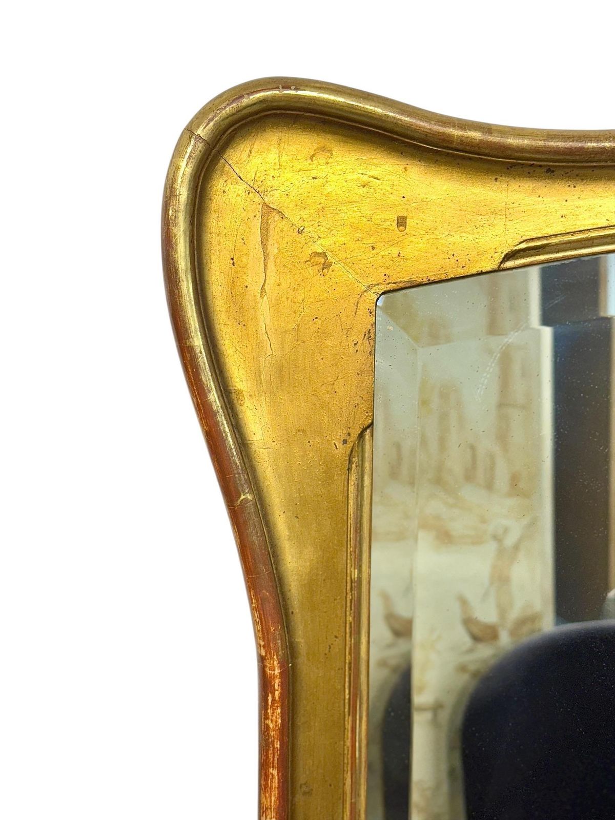 Late 19th Century Giltwood Mirror With Beveled Mercury Glass photo for sale