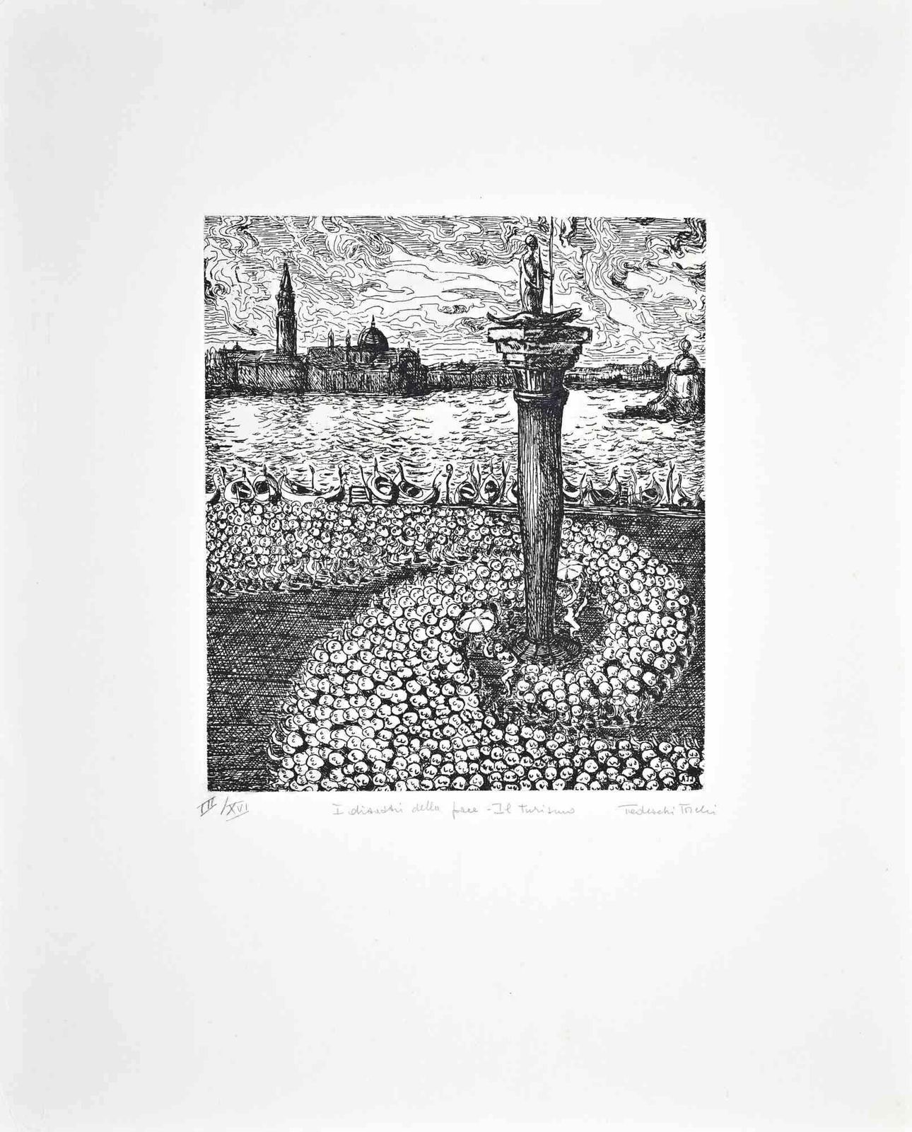 Amedeo Tedeschi Toschithe Disasters Of Peace   Tourism Etching By Amedeo Tedeschi Toschi 19901990s