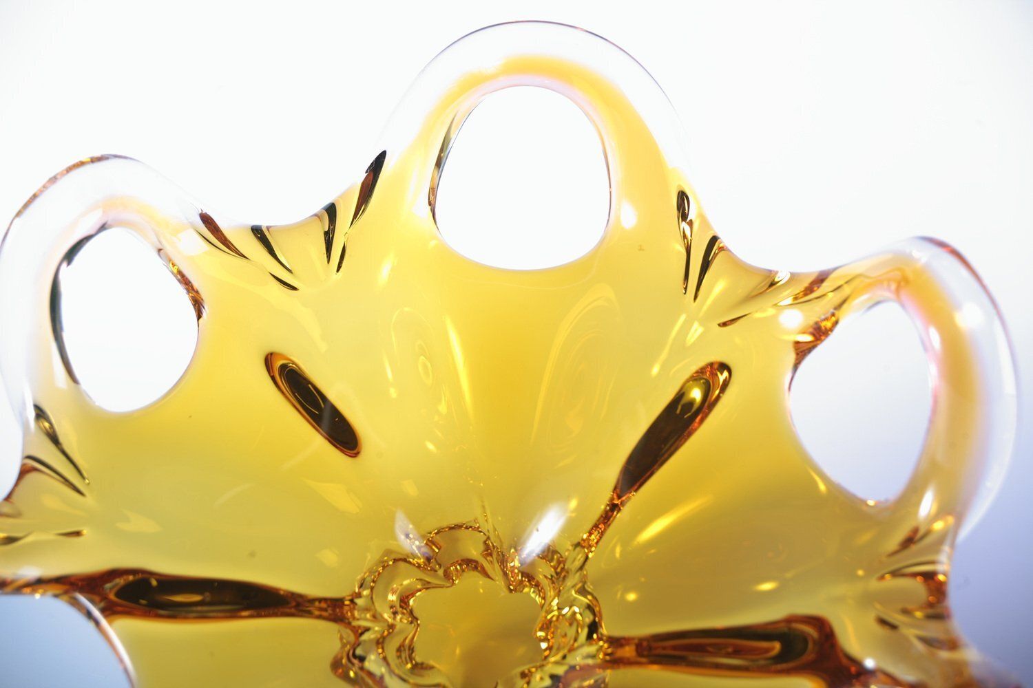 Czech Glass Bowl By Josef Hospodka For Sklarny Chribska, 1970s, Set Of 2 photo vintage