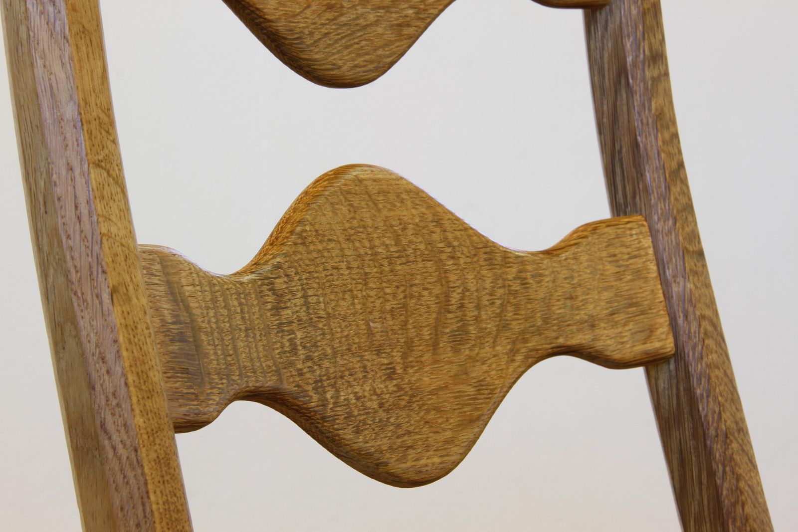 2914.0 Vintage Jaren 1960 Deense Brutalist Ladderrug Eiken Stoelen In De Stijl Van Kjærnulf photo