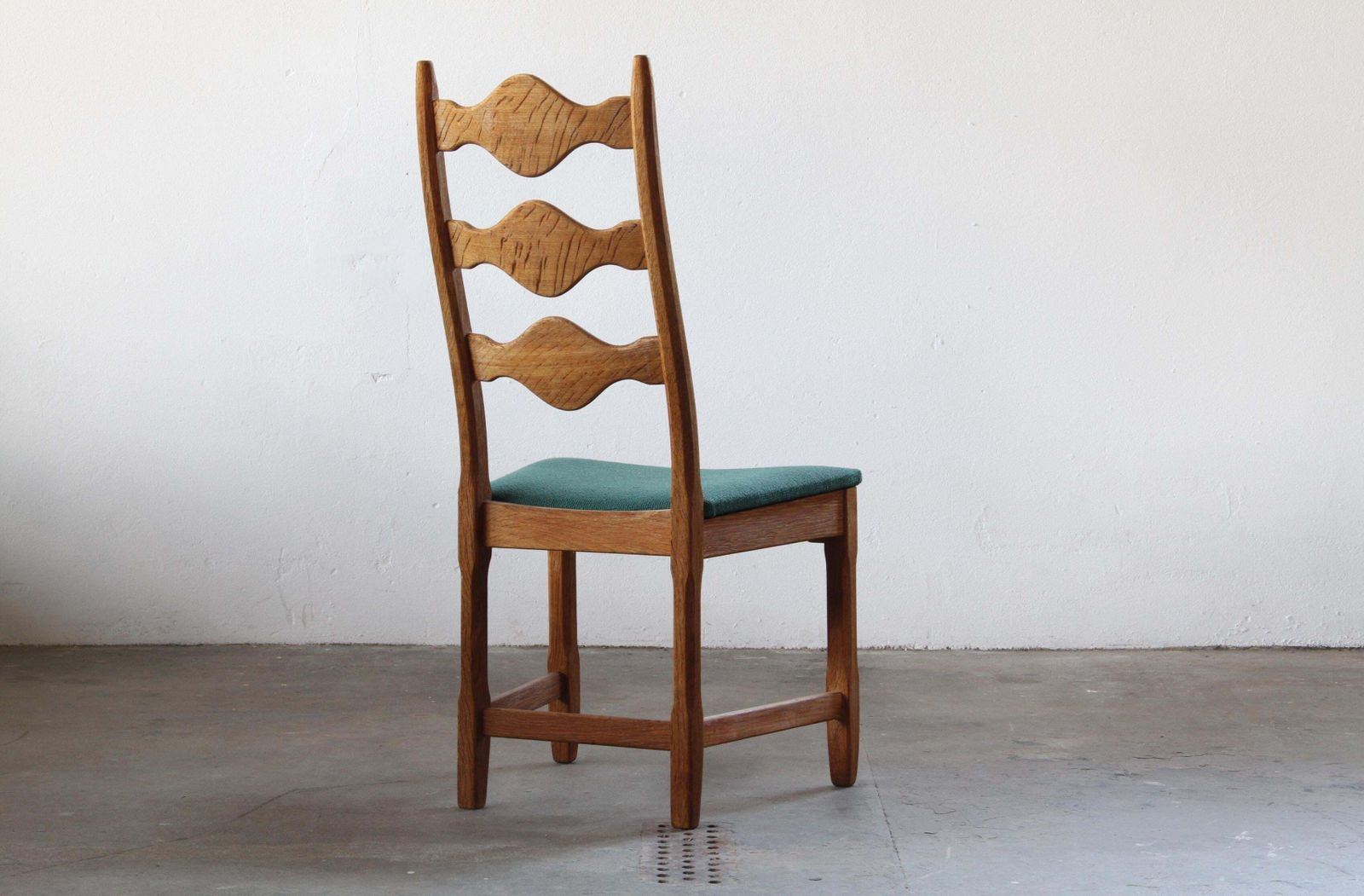 photo furniture Six Vintage 1960s Danish Ladderback Oak Chairs, Henning Kjærnulf Brutalist Style