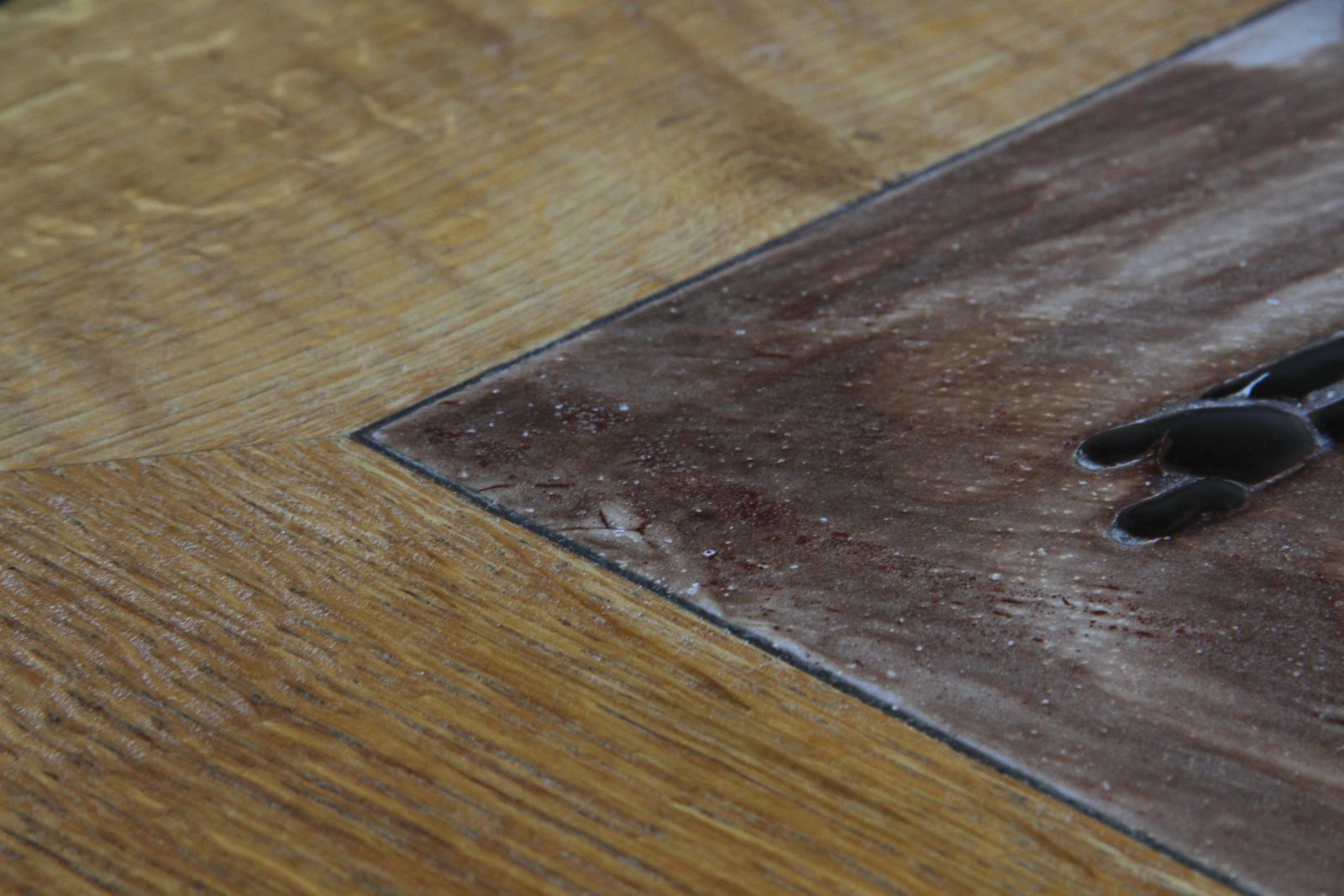 photo for sale Vintage Danish Brutalist Oak & Tile Coffee Table Style Of Henning Kjærnulf, 60s