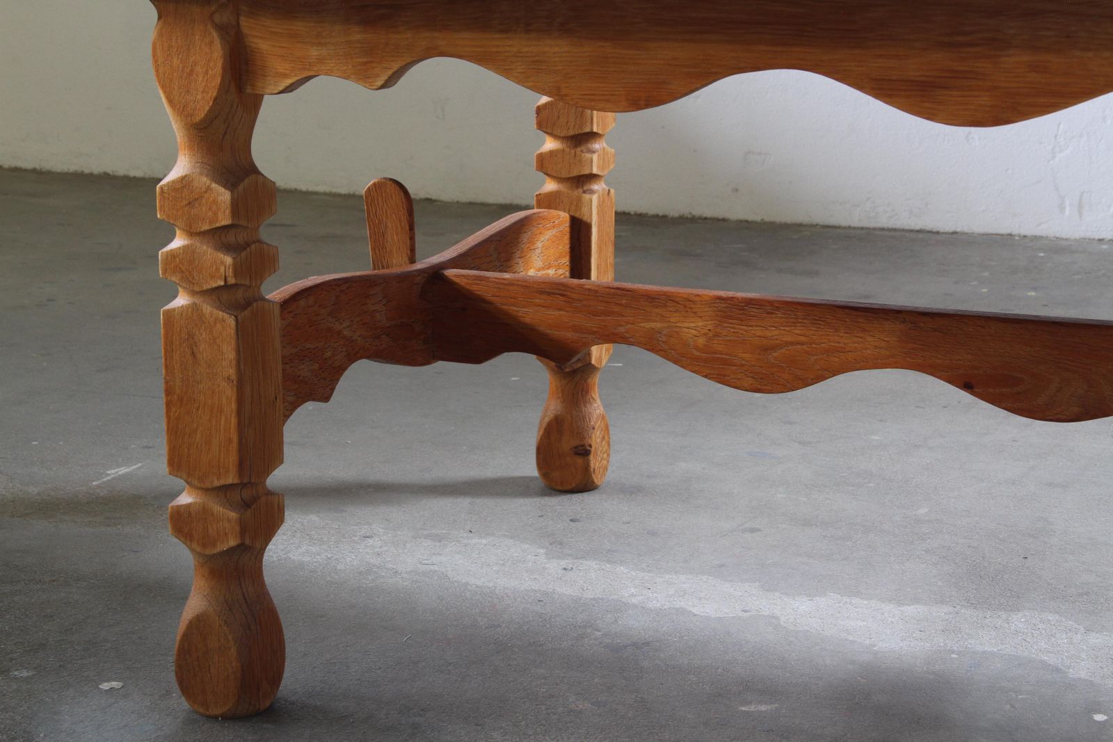 photo buy Vintage Danish Brutalist Oak & Tile Coffee Table Style Of Henning Kjærnulf, 60s