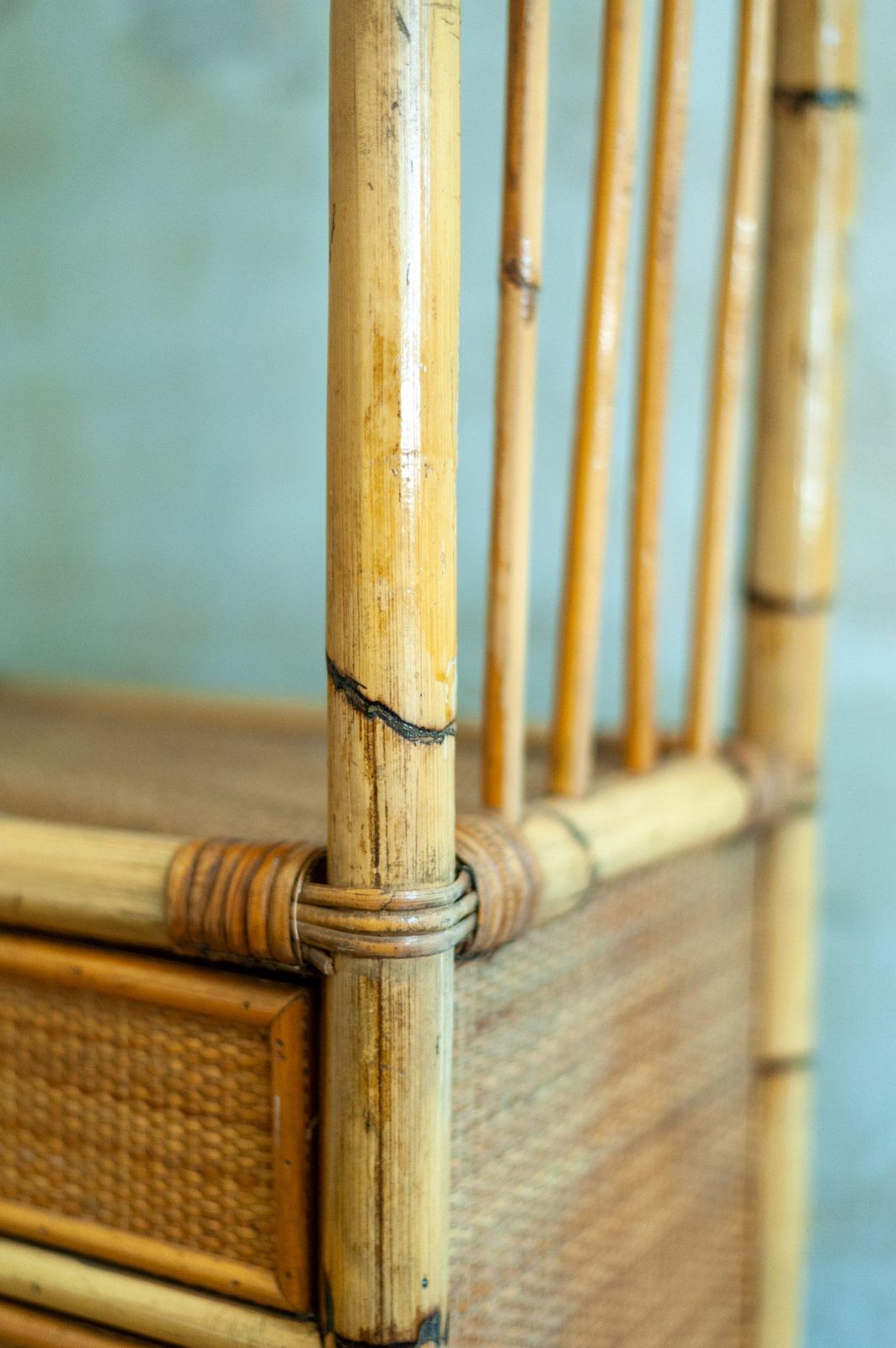 Pair Of Rattan Bookshelf – 1980s photo vintage