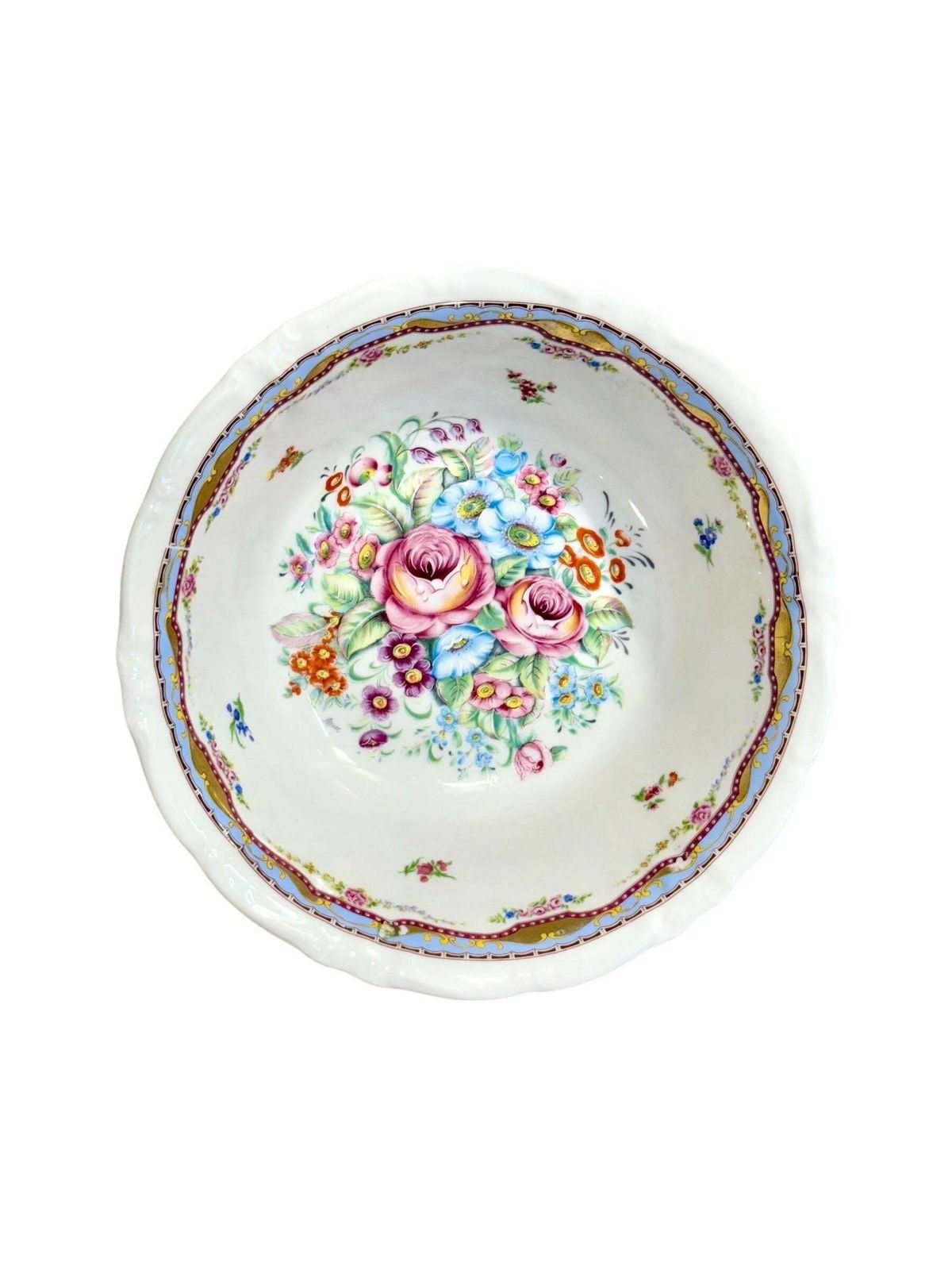 Antique Limoges Porcelain Pedestal Compote With Hand Painted Floral Motifs photo Home Decor
