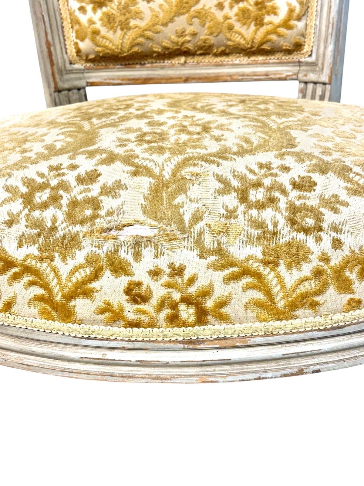 photo furniture 19th Century Louis XVI Style Armchair With Chapeau De Gendarme Backrest