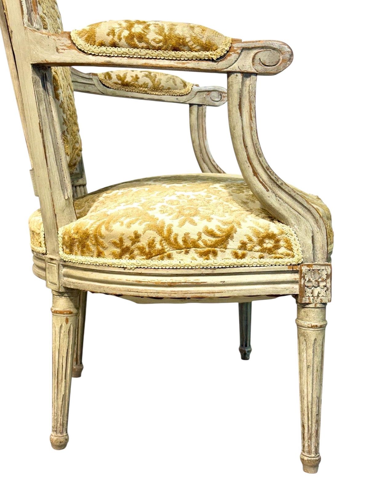 1410.0 19th Century Louis XVI Style Armchair With Chapeau De Gendarme Backrest photo