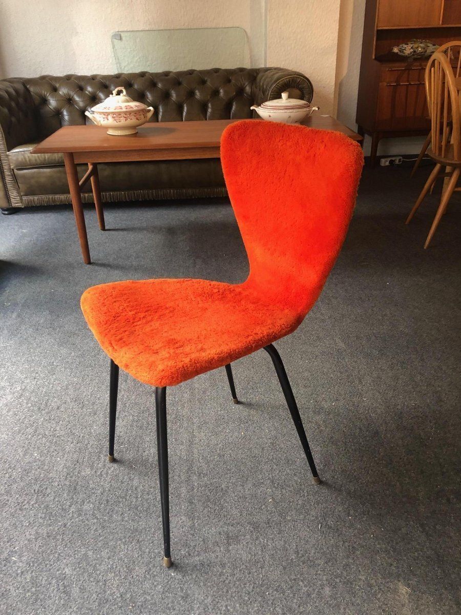 Set Of Faux Fur Side Chairs, 1950s photo 443.0